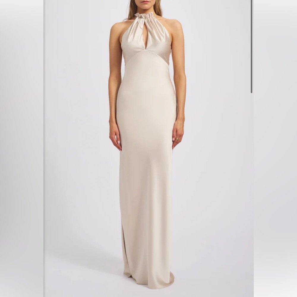 Amsale BLACK Halter Maxi Dress